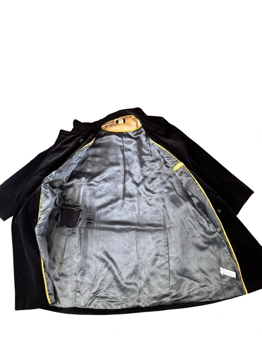 J Crew Peacoat Military Women's 6 Black Velvet Double Breasted Coat Gold Button